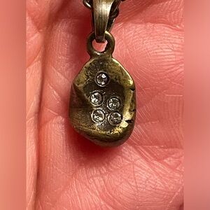 TAT2 Brass Nature Necklace Pendant with 5 CZ Stones!!